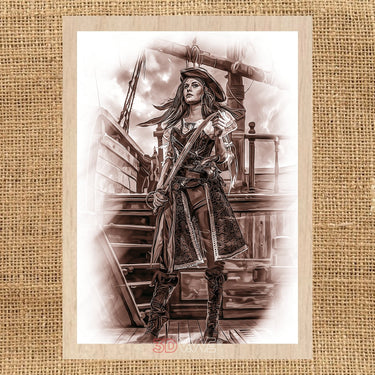 Pirate girl pyroprinter & laser-ready file 3DWave.us